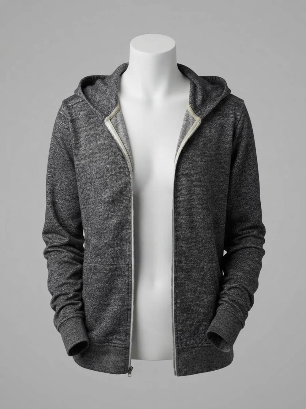 Zine Clothing Charcoal Heather Full-Zip Hoodie